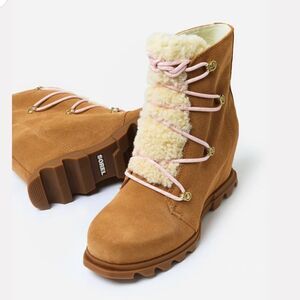 Sorel Joan Of Arctic Wedge Cozy Waterproof Suede Shearling Bootie 10 New in box